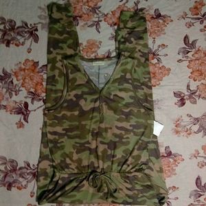 NWT Bobbie Brooks Camo Romper | Sizes M & L | Drawstring Waist + Pockets